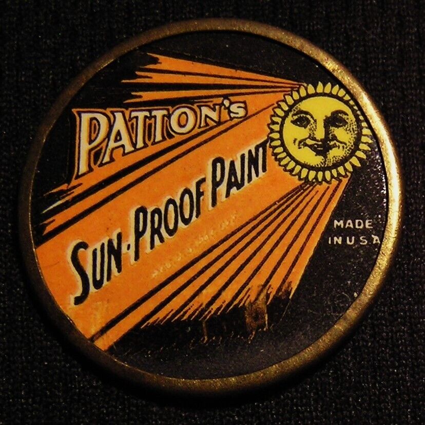 ANTIQUE PATTON'S SUN PROOF PAINT ADVERTISING CLIP PIN 1917 PAT  WHITEHEAD & HOAG