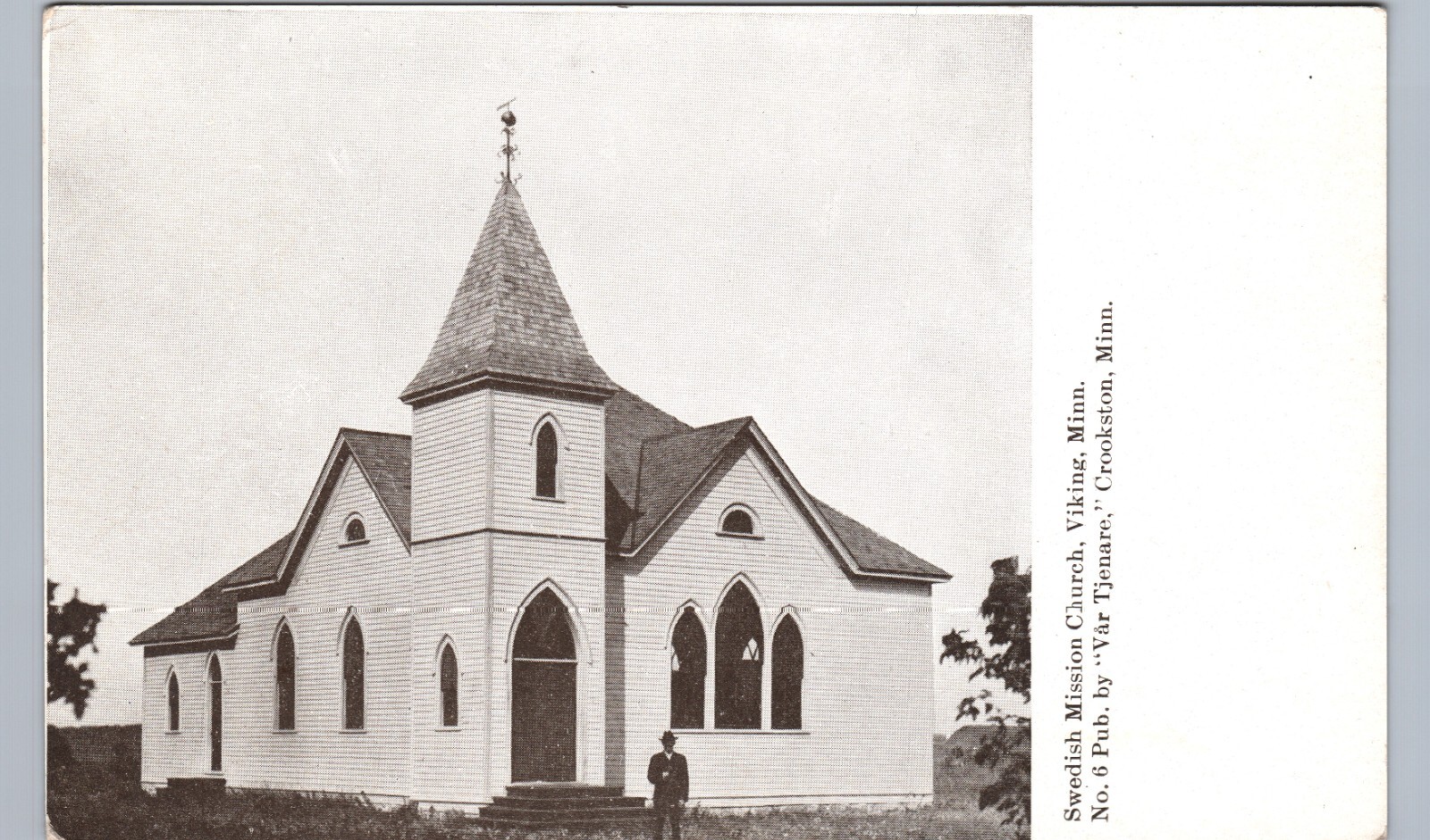 SWEDISH MISSION CHURCH viking mn original antique postcard minnesota history