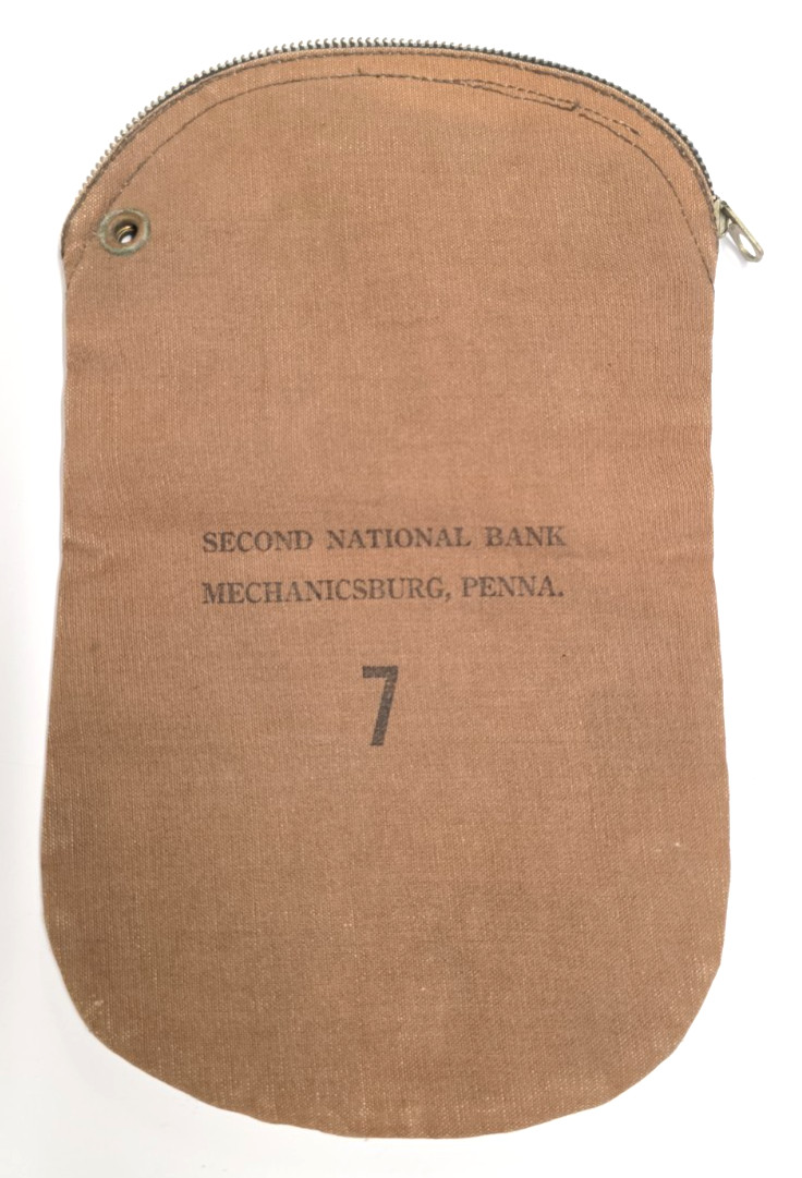 Vintage Second National Bank Mechanicsburg PA Zippered Deposit Bag Vintage