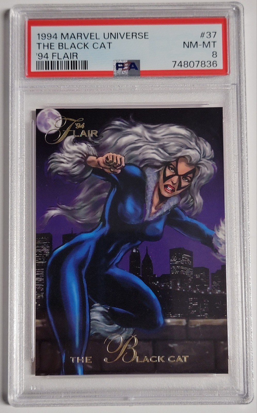 1994 Fleer Flair Marvel Universe #37 The Black Cat  PSA 8 Nm-Mt Spider-Man Meets