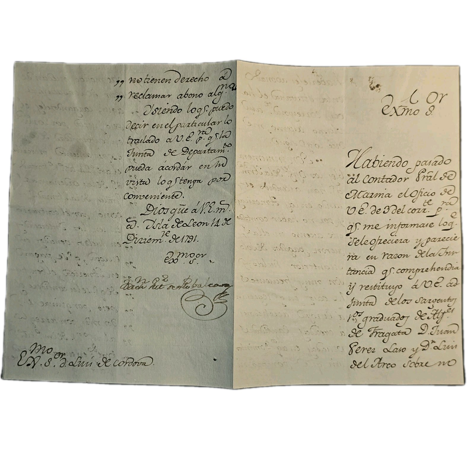 1791 Spanish Royal Navy Manuscript, Havana Service, Officer Promotion & Back Pay