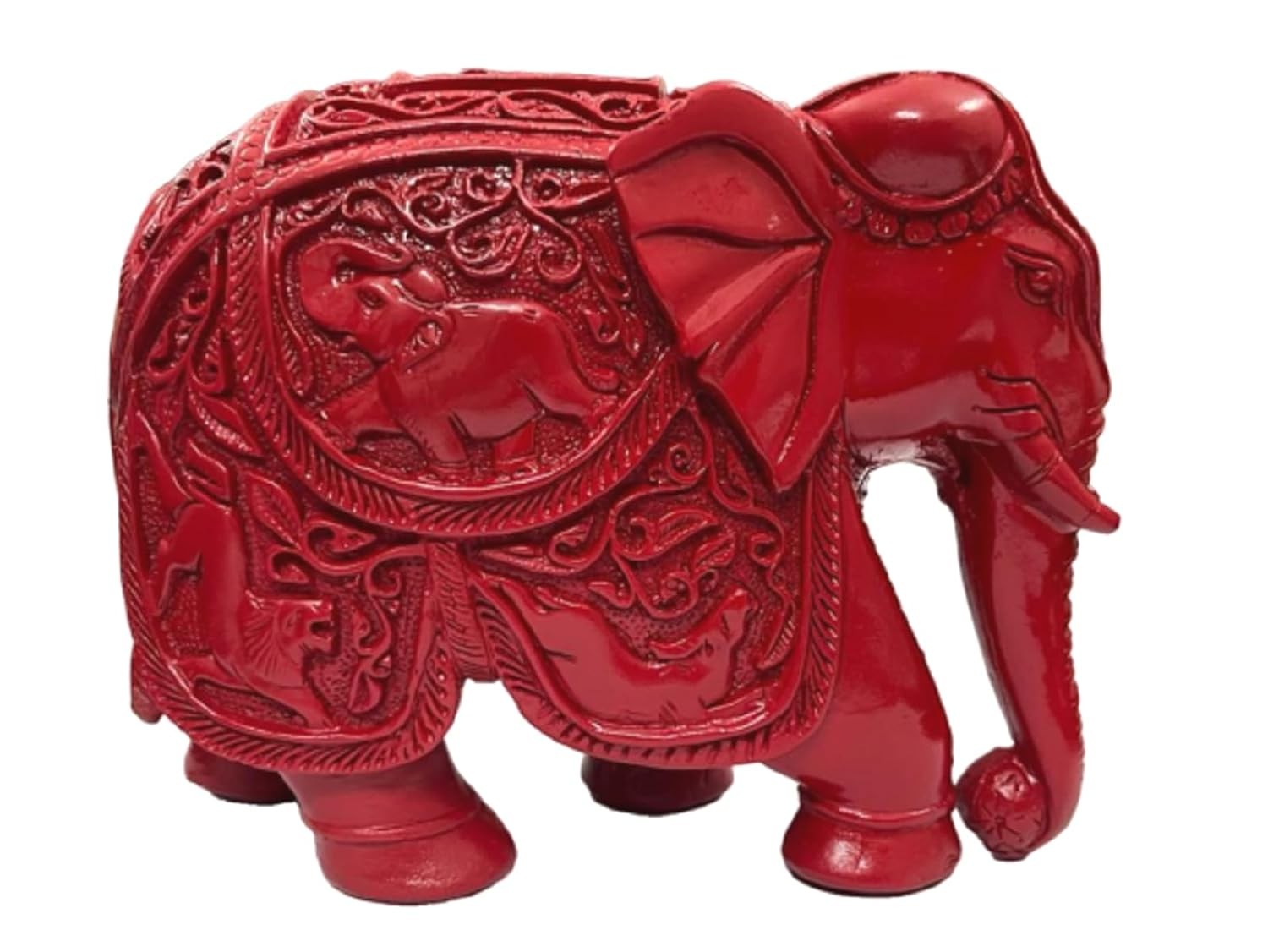 Feng Shui Red Elephant Showpiece | Polyresin Vastu Decor for Wealth & Luck 19 cm Feng Shui Red Elephant Showpiece | Polyresin Vastu Decor for Wealth & Luck 19 cm