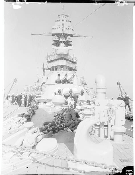 Sailors Performing Tactical Operations Aboard Ship 1933 Photo