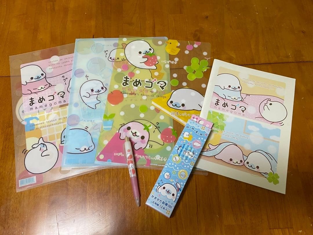 Mamegoma 2000s Note Memo Pencil File Set Heisei Retro San-X