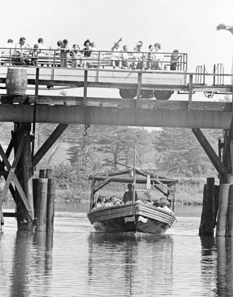 The Old Smokey train ride passes over Whale Boat ride Pleasur- Boston Old Photo