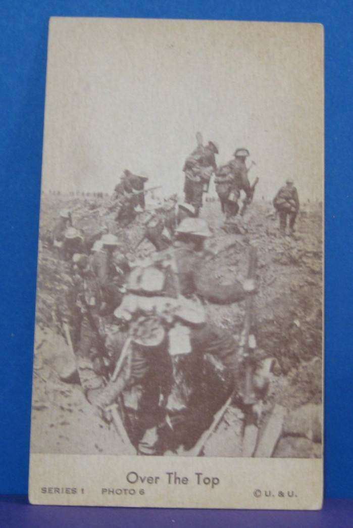 WWI Underwood & Underwood Action Photo Card OVER THE TOP