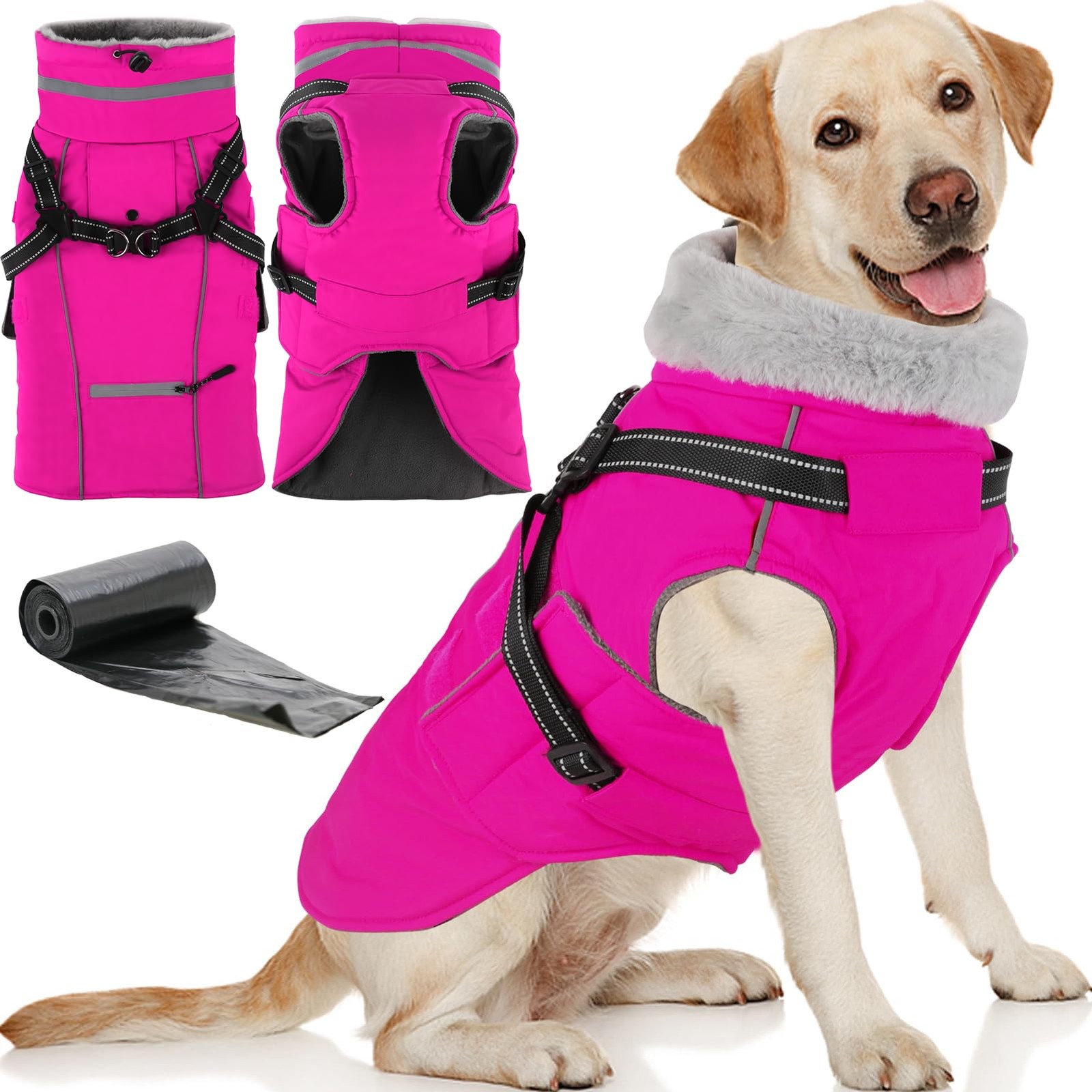 Doglay 2 in1 Waterproof Dog Winter Coat with Harness Built-in M Doglay 2 in1 Waterproof Dog Winter Coat with Harness Built-in M