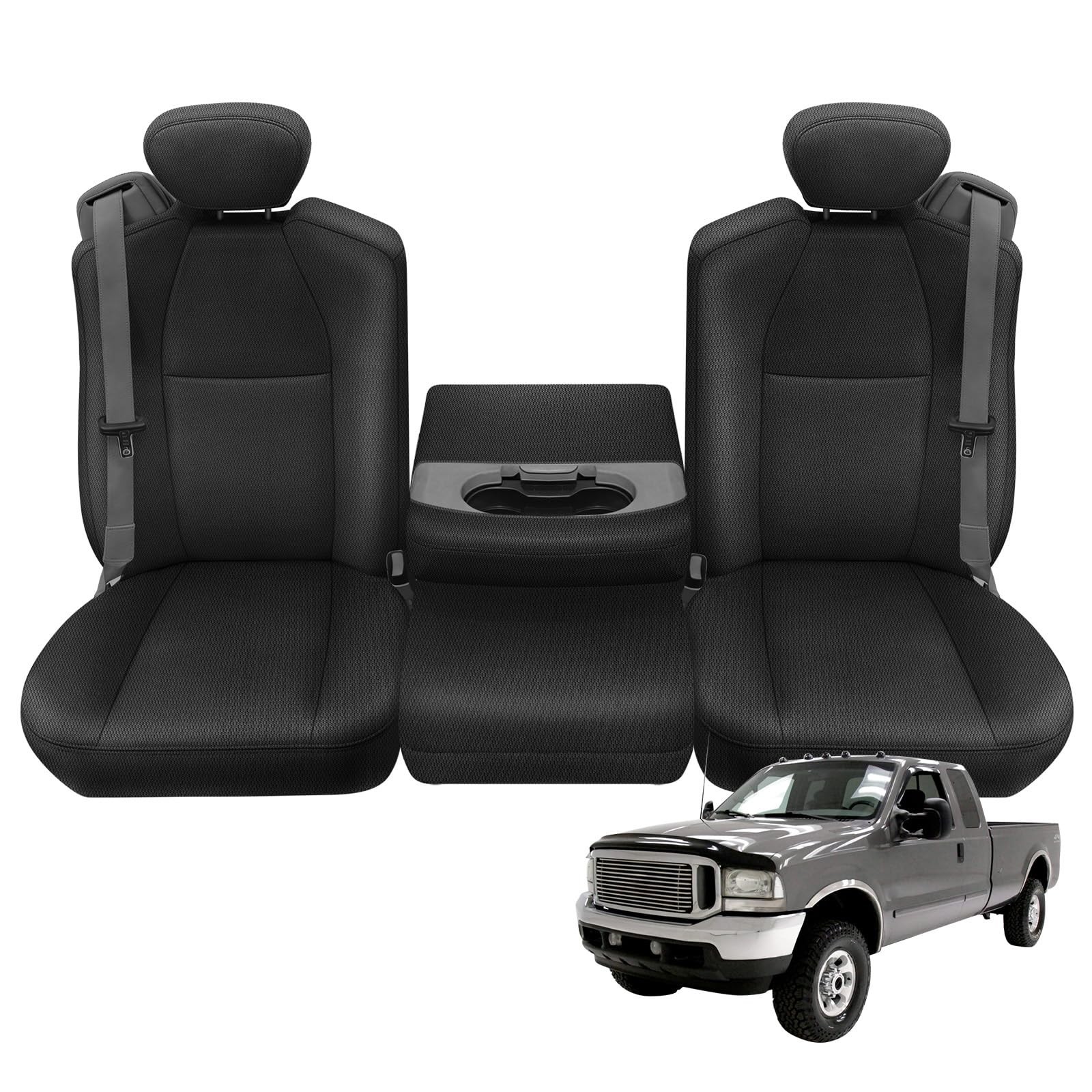 Front Truck Seat Cover Compatible with 2001-2007 Ford XCAB F250-F550 40/20/40... Front Truck Seat Cover Compatible with 2001-2007 Ford XCAB F250-F550 40/20/40...