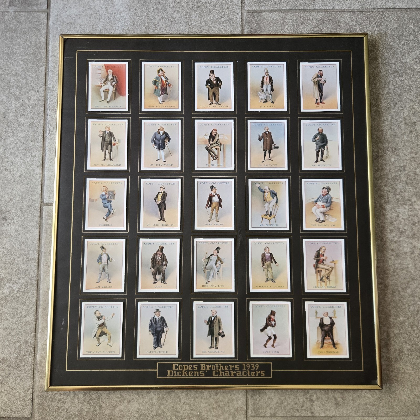 SET 25 1939 COPE\'S CIGARETTES CHARLES DICKENS CHARACTER SERIES CIGARETTE CARDS