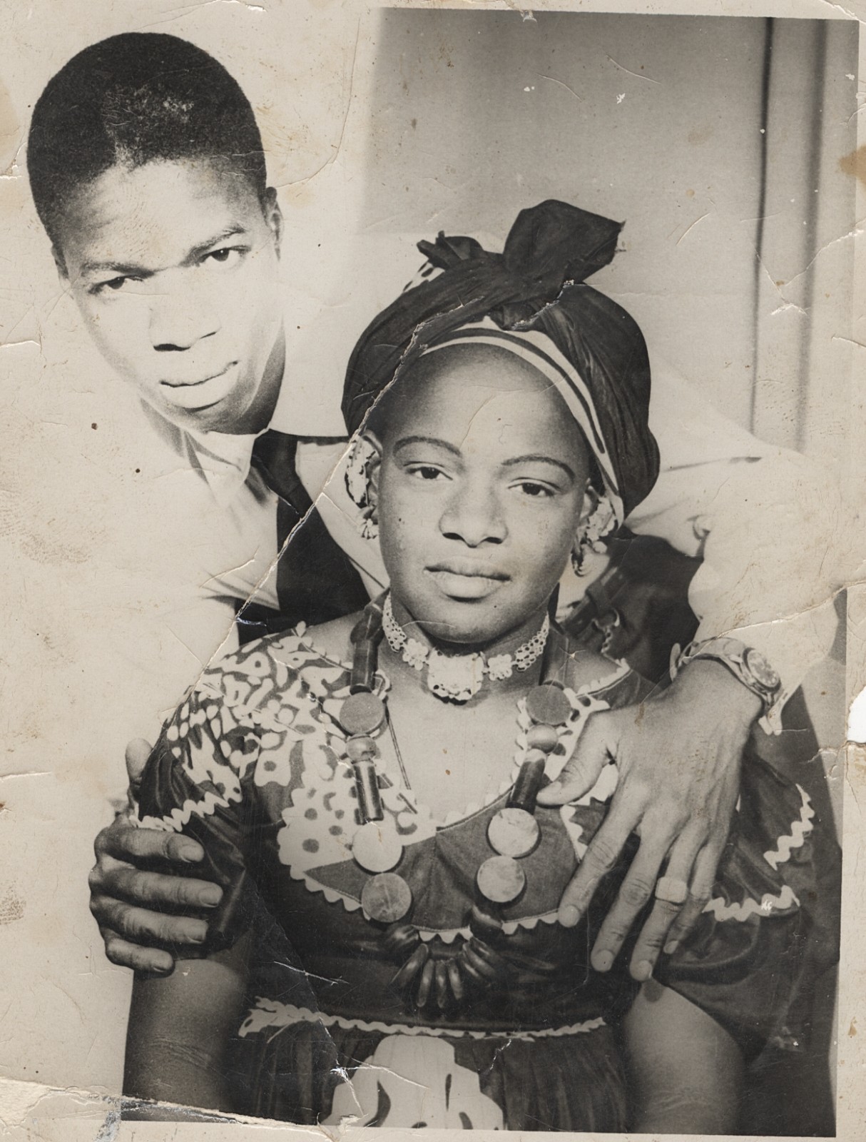 c. 1950's Young Couple, Mali Photograph by SEYDOU KEITA [Stamped]