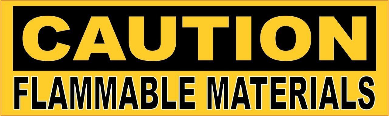 10in x 3in Caution Flammable Materials Magnet Car Truck Vehicle Magnetic Sign