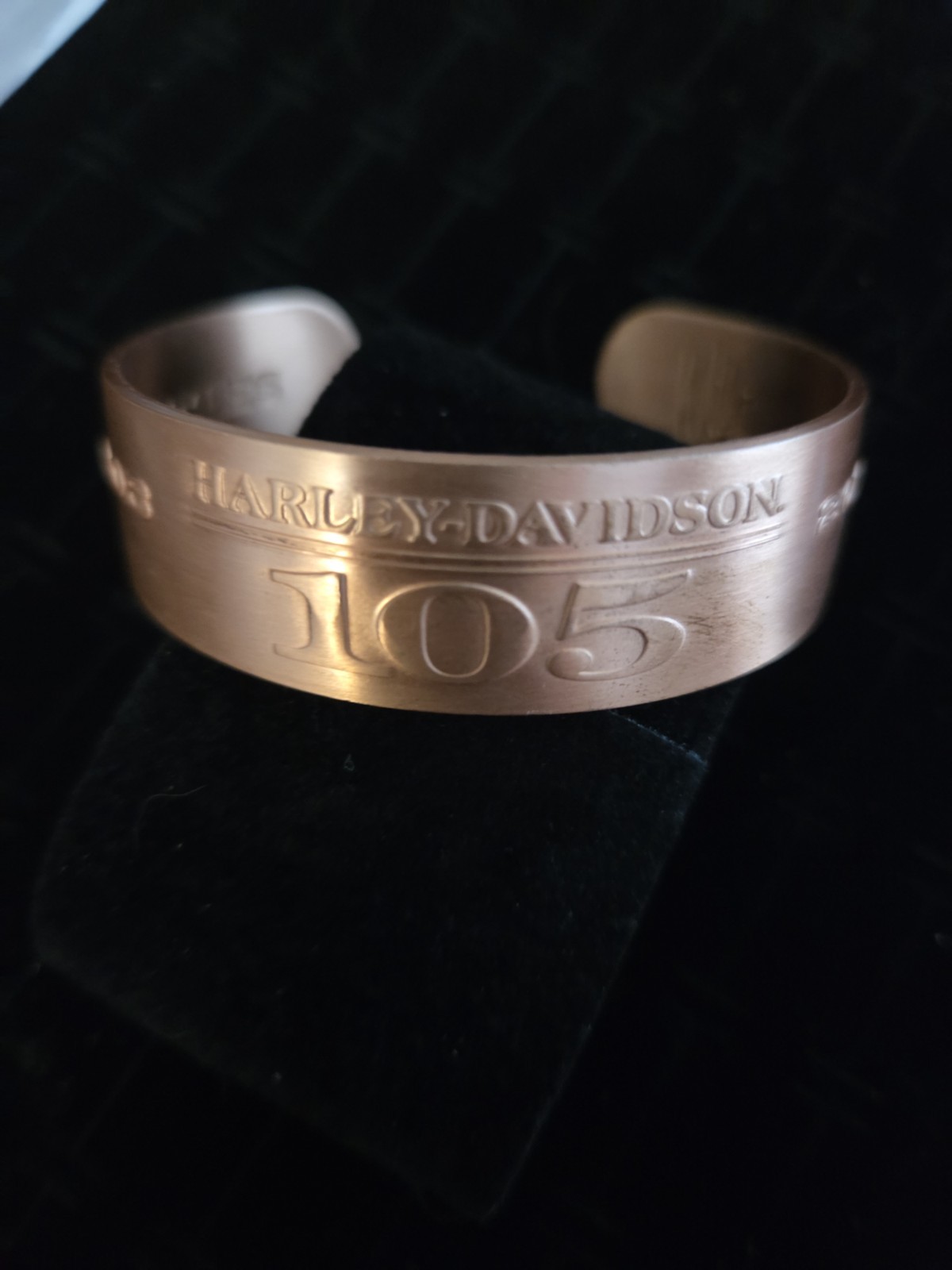 Harley Davidson 1908- 2008 105th Anniversary Solid Copper Bracelet Signed 8\