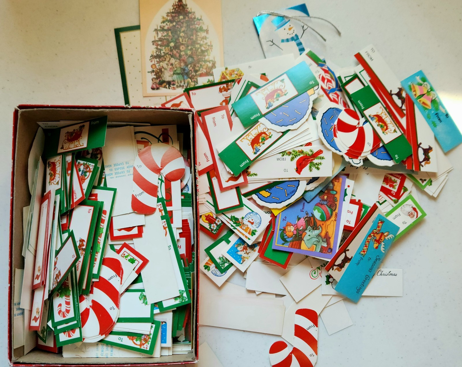 Vintage 70s-90s Unused Christmas Gift Tags Labels Card Crafts 50 Count Random 