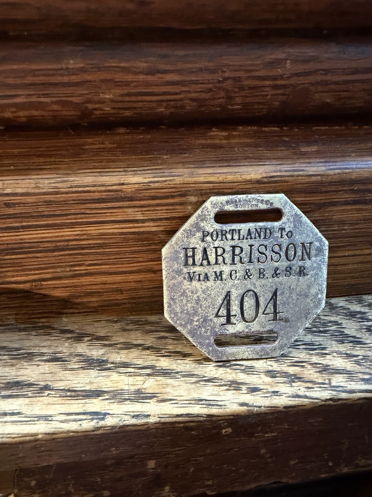 Bridgeton & Saco River Railroad Baggage Tag