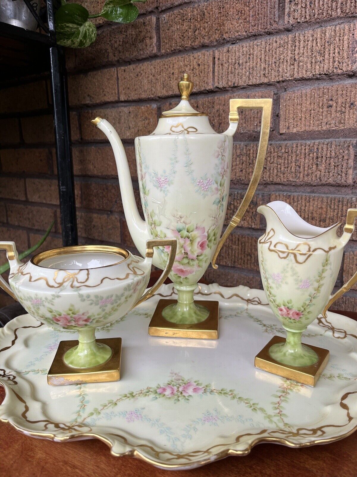American Belleek Fine Porcelain Floral Tea Set