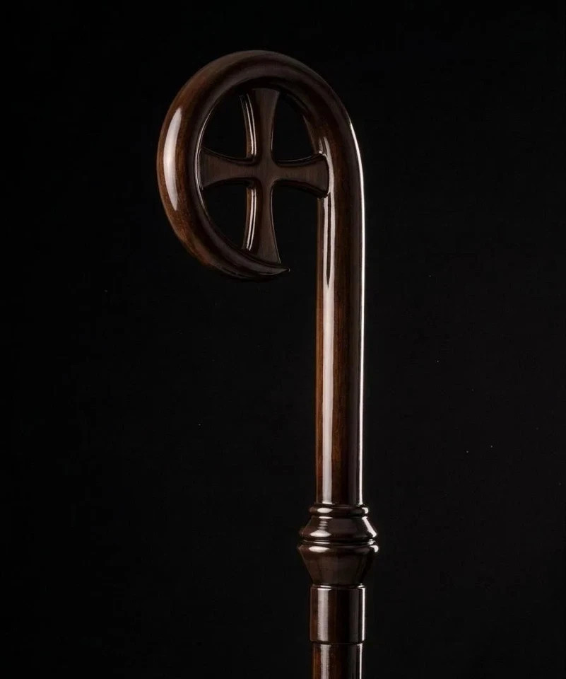 Wooden Bishop Crozier Carved Lamb of God Clergy Pastoral Staff 72\ Wooden Bishop Crozier Carved Lamb of God Clergy Pastoral Staff 72\