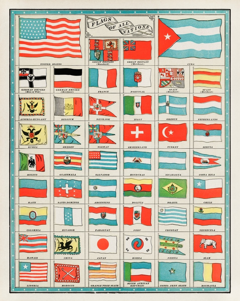 Vintage Flag Poster Print 1901