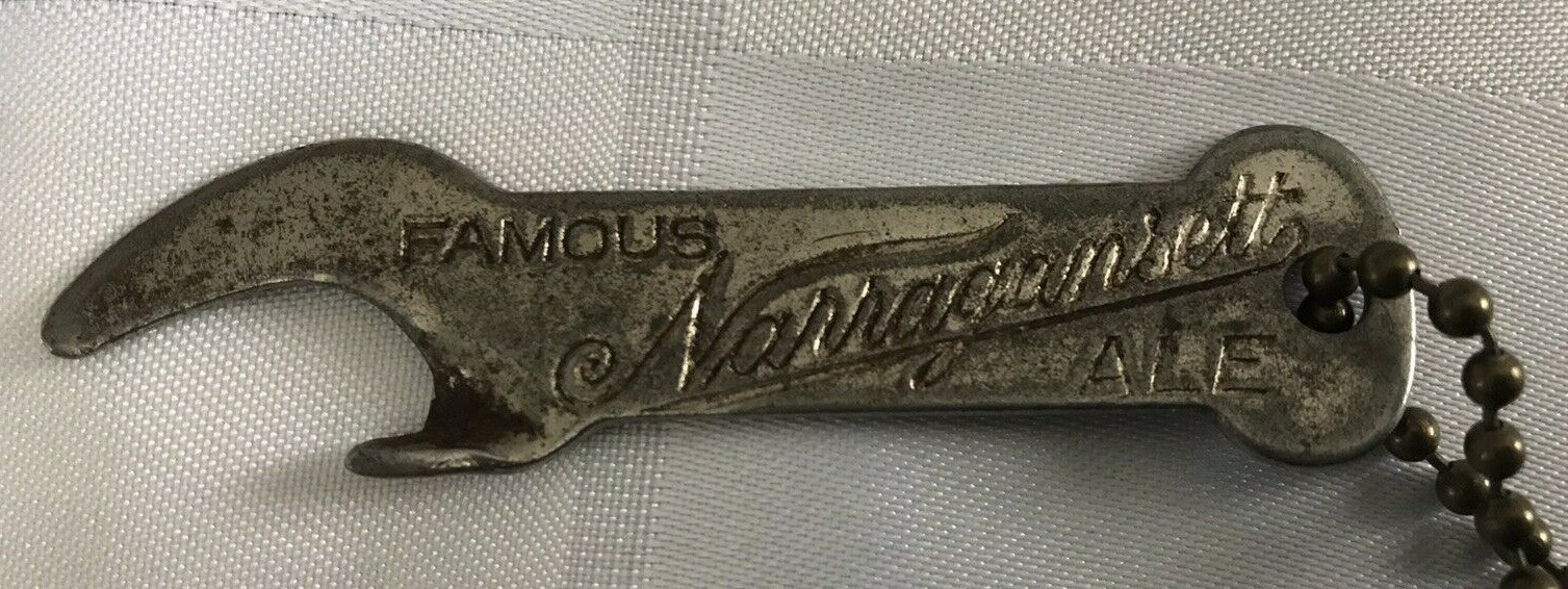 Famous Narragansett Ale Key Chain Bottle Opener VAUGHN Chicago Pat.