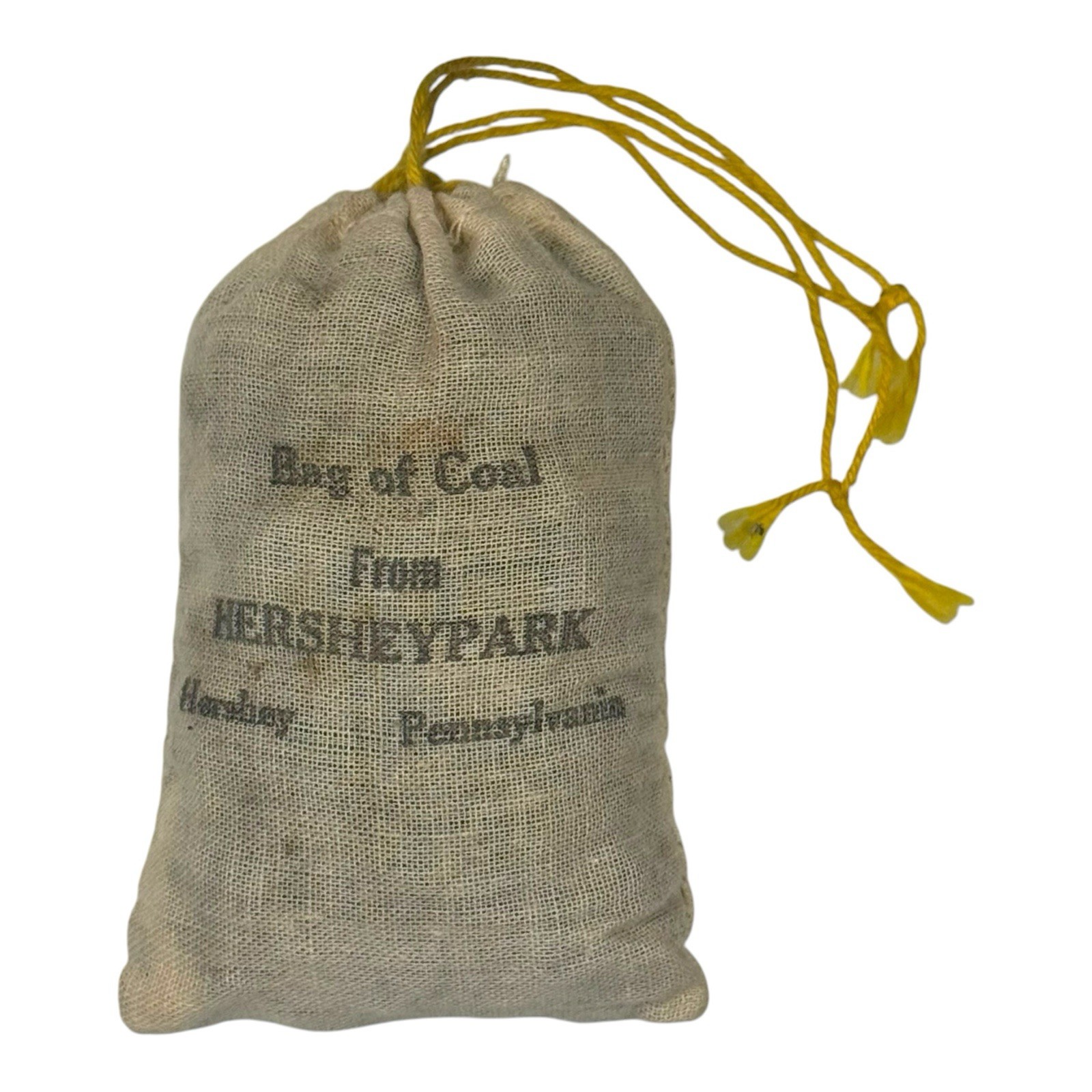 Vintage Hersheypark “Bag Of Coal” Miniature Novelty Burlap Sack Souvenir Hershey Vintage Hersheypark “Bag Of Coal” Miniature Novelty Burlap Sack Souvenir Hershey