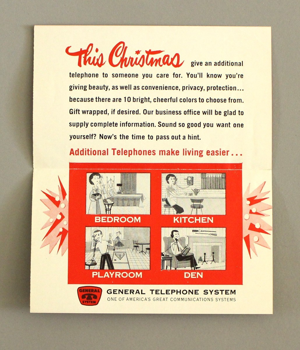 1950\'s General Telephone Advertisement Leaflet to Gift a New Phone, 6 x 5 in.