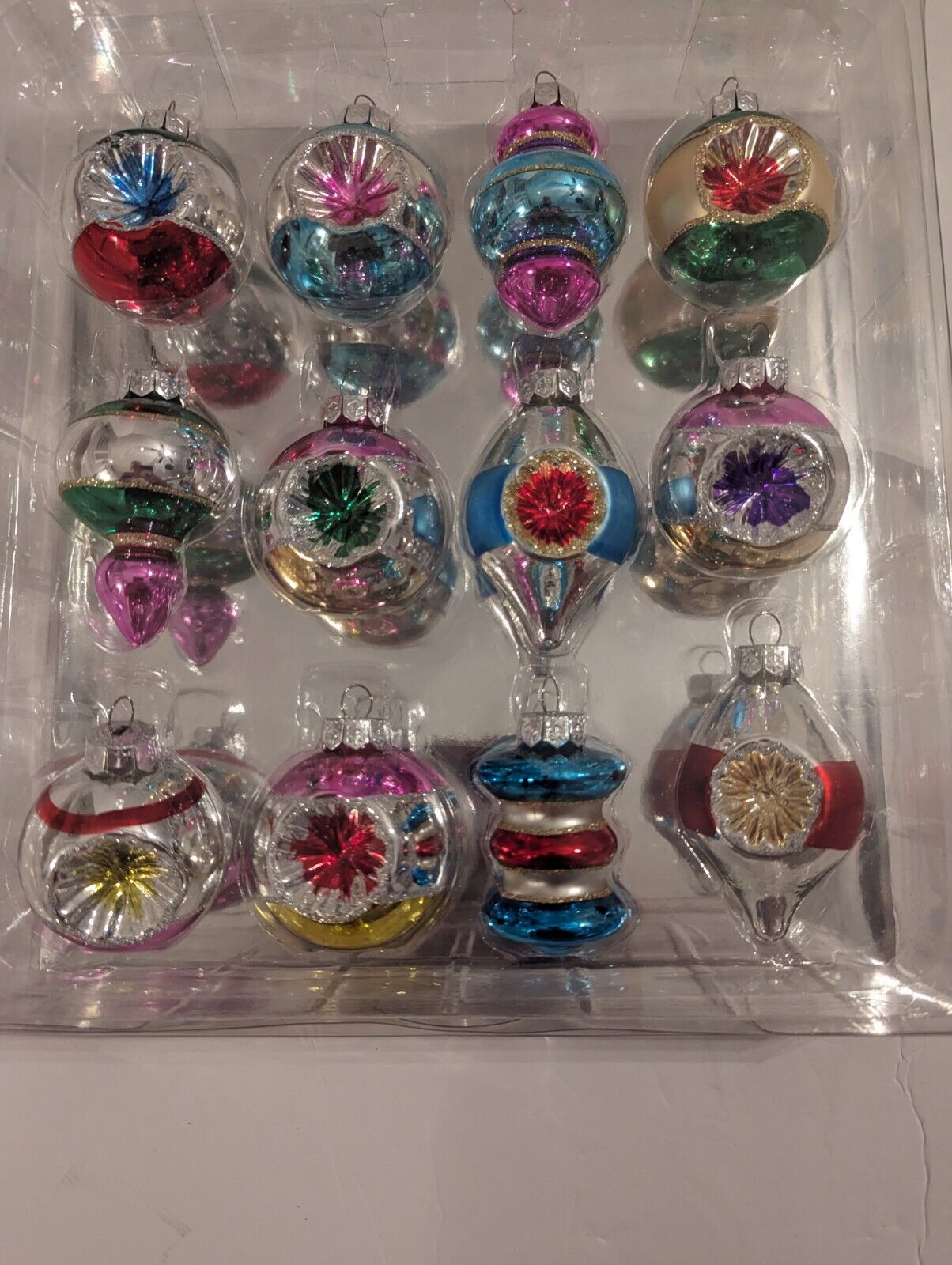 Beautiful Pastel Glass Vintage  Christmas Ornaments Lot Of 12