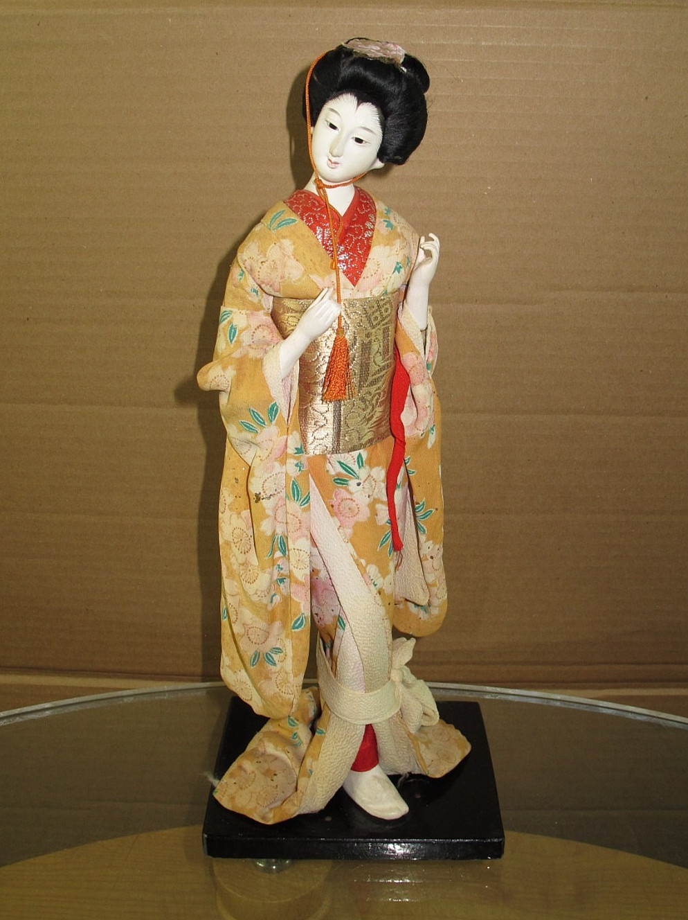 Vintage Japanese Geisha Display  Figure 14'  With Kimono Made In Japan