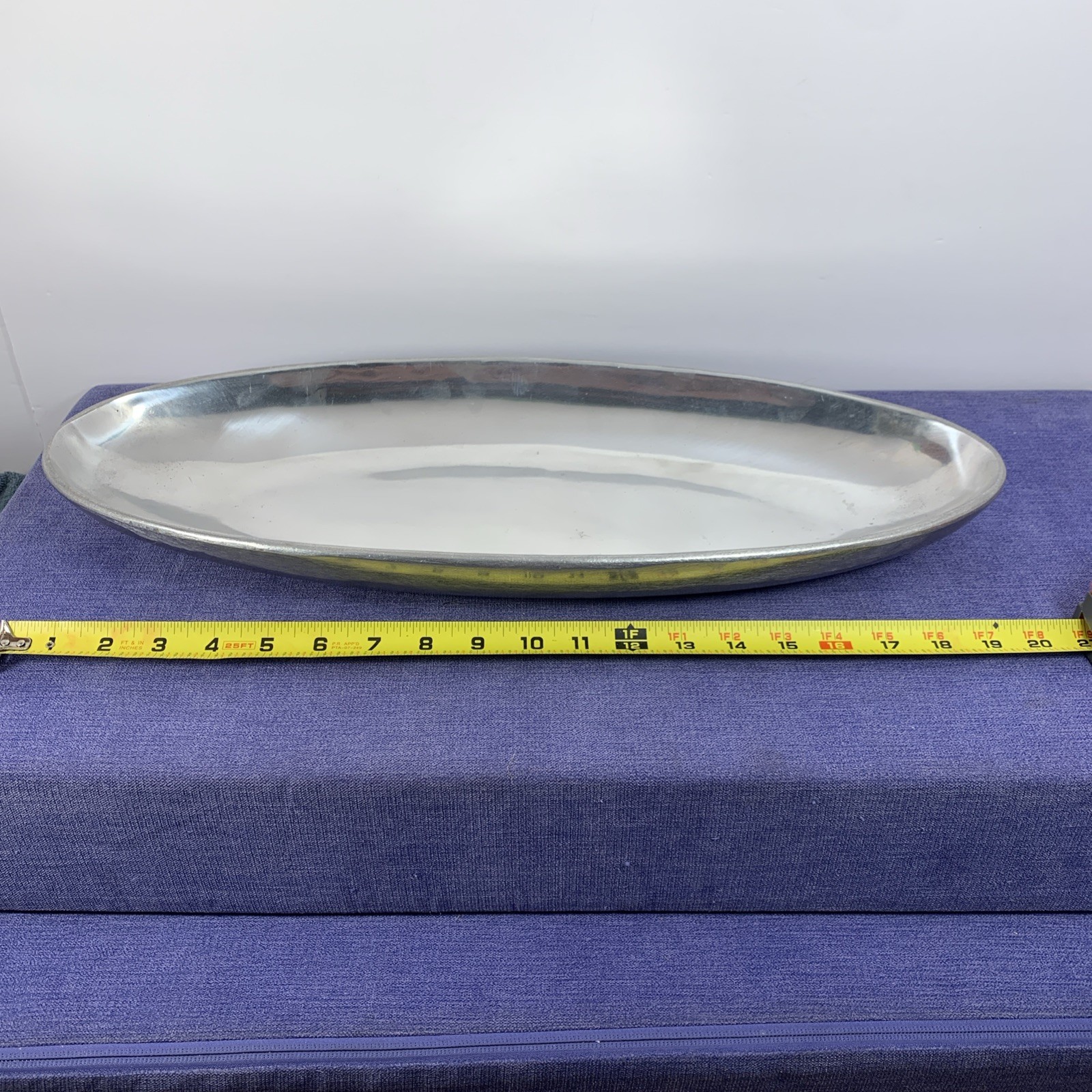 Huge Pewtarex York Pennsylvania Oval Platter Serving Dish Silver Pewter Alloy 21