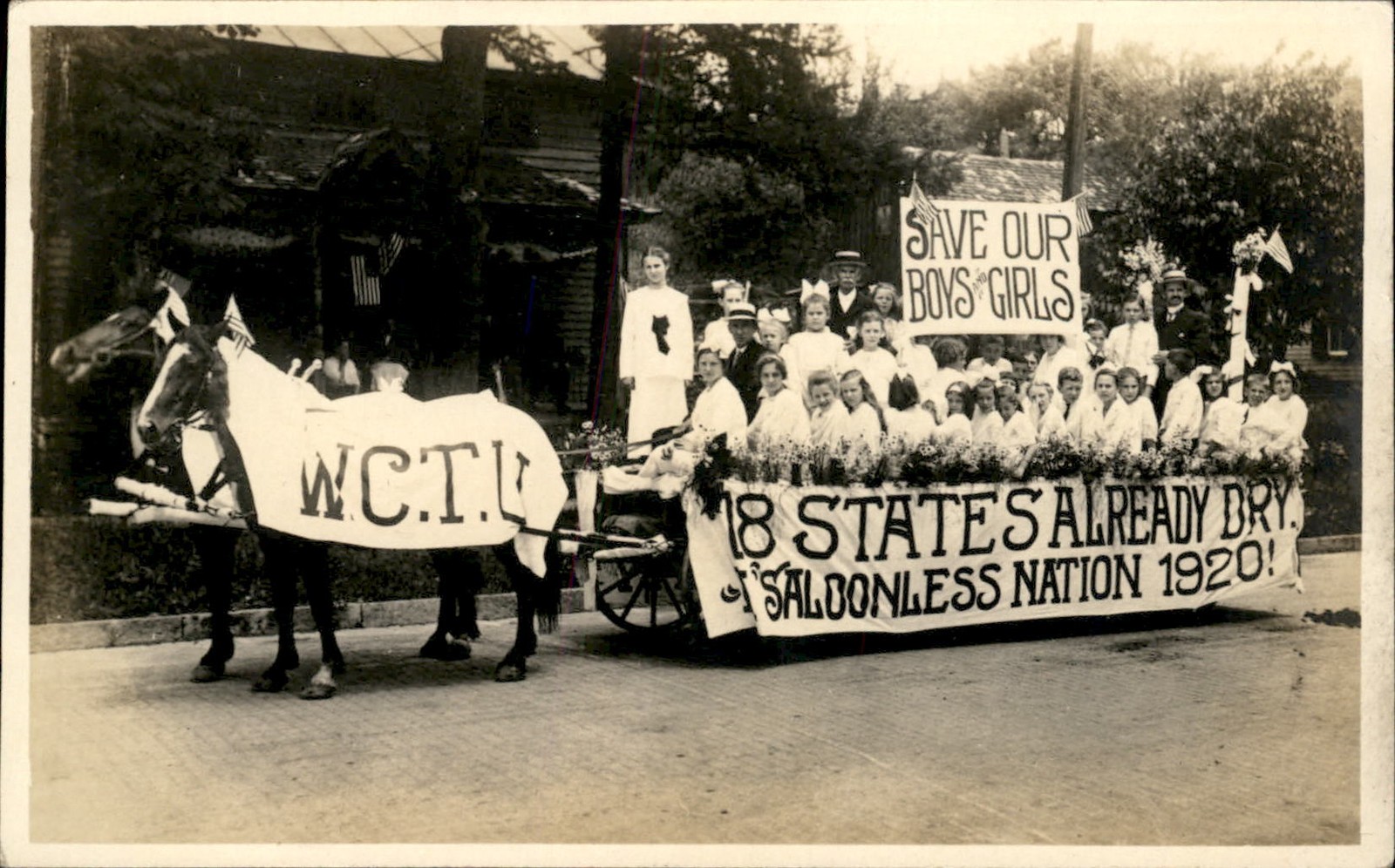 W.C.T.U. WCTU float Anti-Saloon Prohibition Social History c1920 RPPC bhn