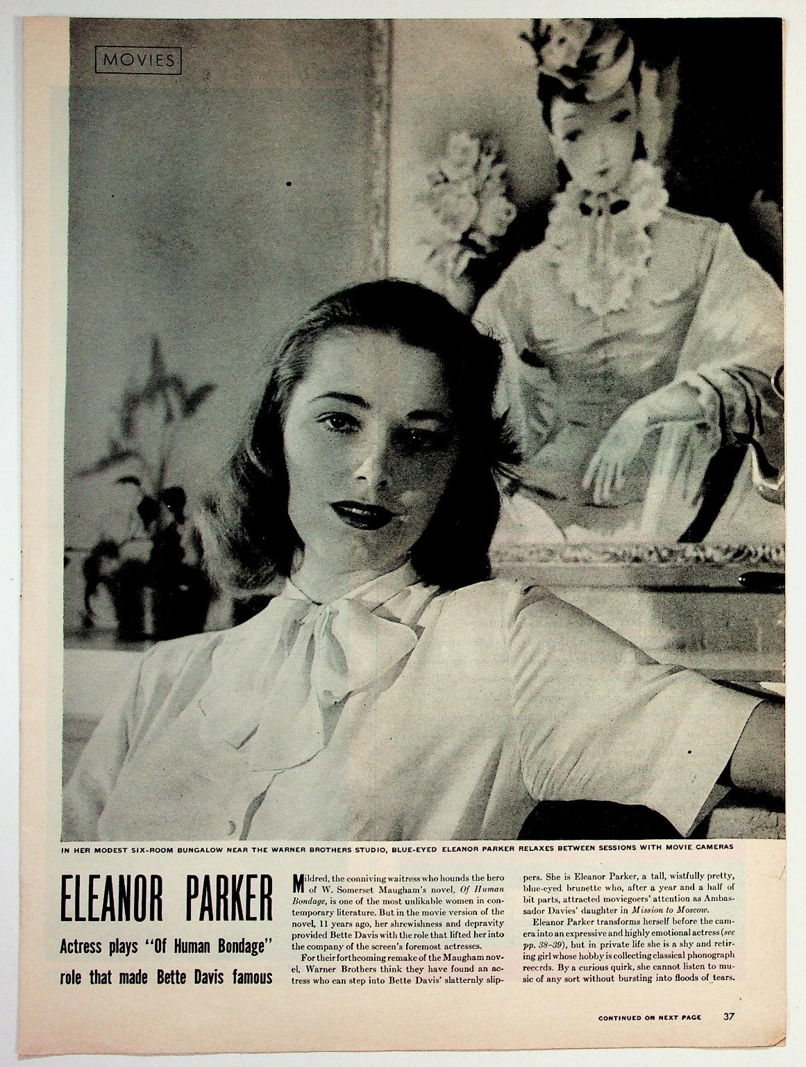 Eleanor Parker Magazine Article & Ads 1940s Ephemera Purolator Gibson