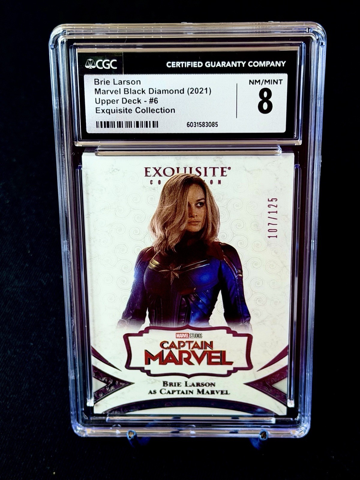 2021 Upper Deck Marvel Black Diamond Exquisite #6 Brie Larson CGC 107 /125 🔥🔥 2021 Upper Deck Marvel Black Diamond Exquisite #6 Brie Larson CGC 107 /125 🔥🔥