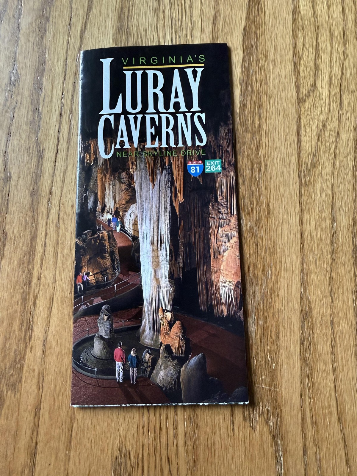 Caverns Of Luray Virginia Travel Brochure Map Near Skyline Drive USA Color