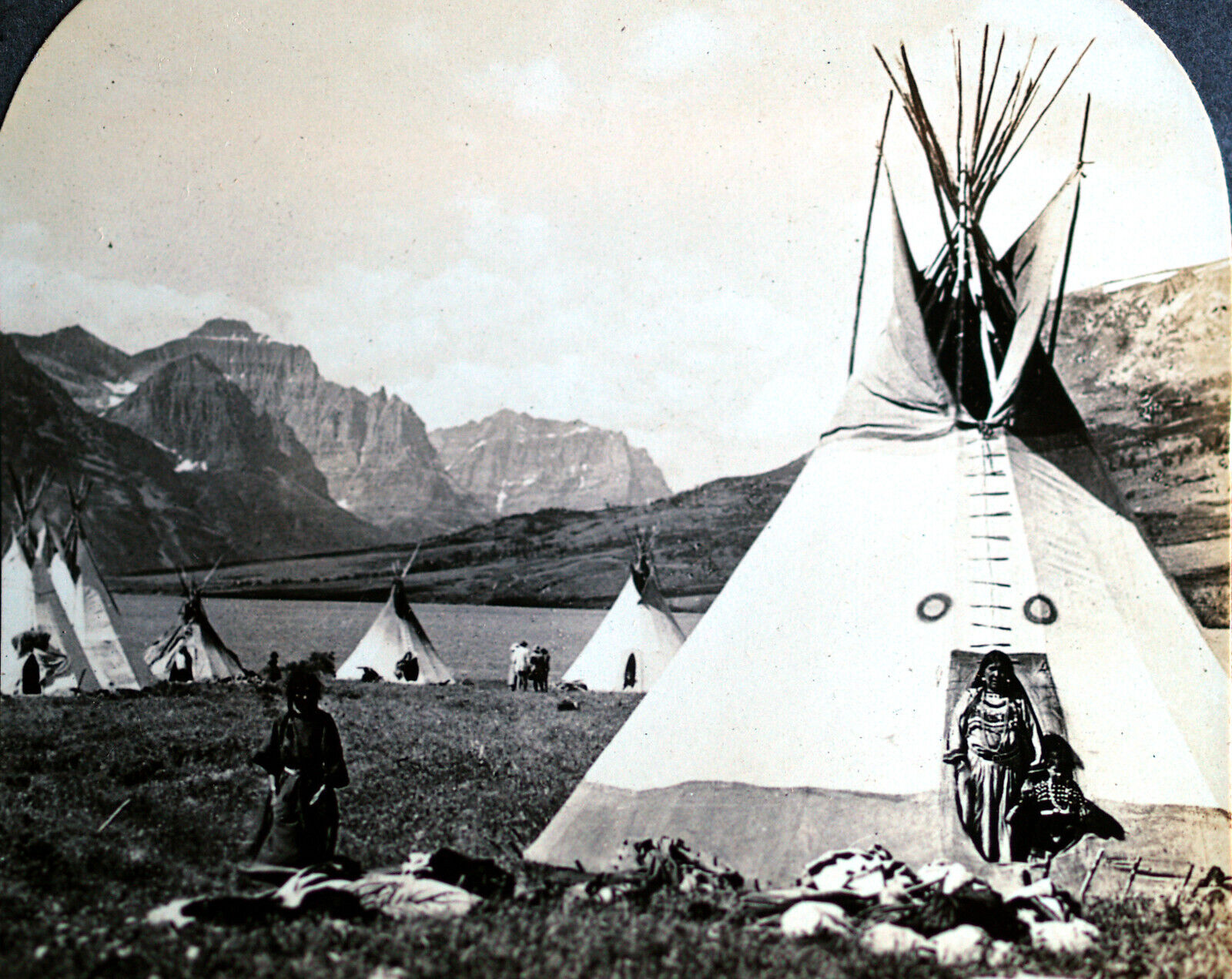 Keystone Stereoview Blackfeet Indians & Village, Montana 600/1200 Card Set #1101