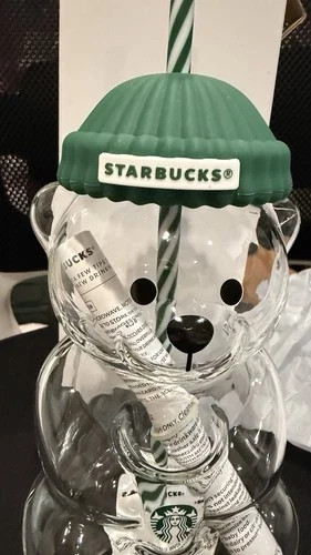 2025 Glass Starbucks Bearista Bear Cold Cup Holiday Limited Edition New