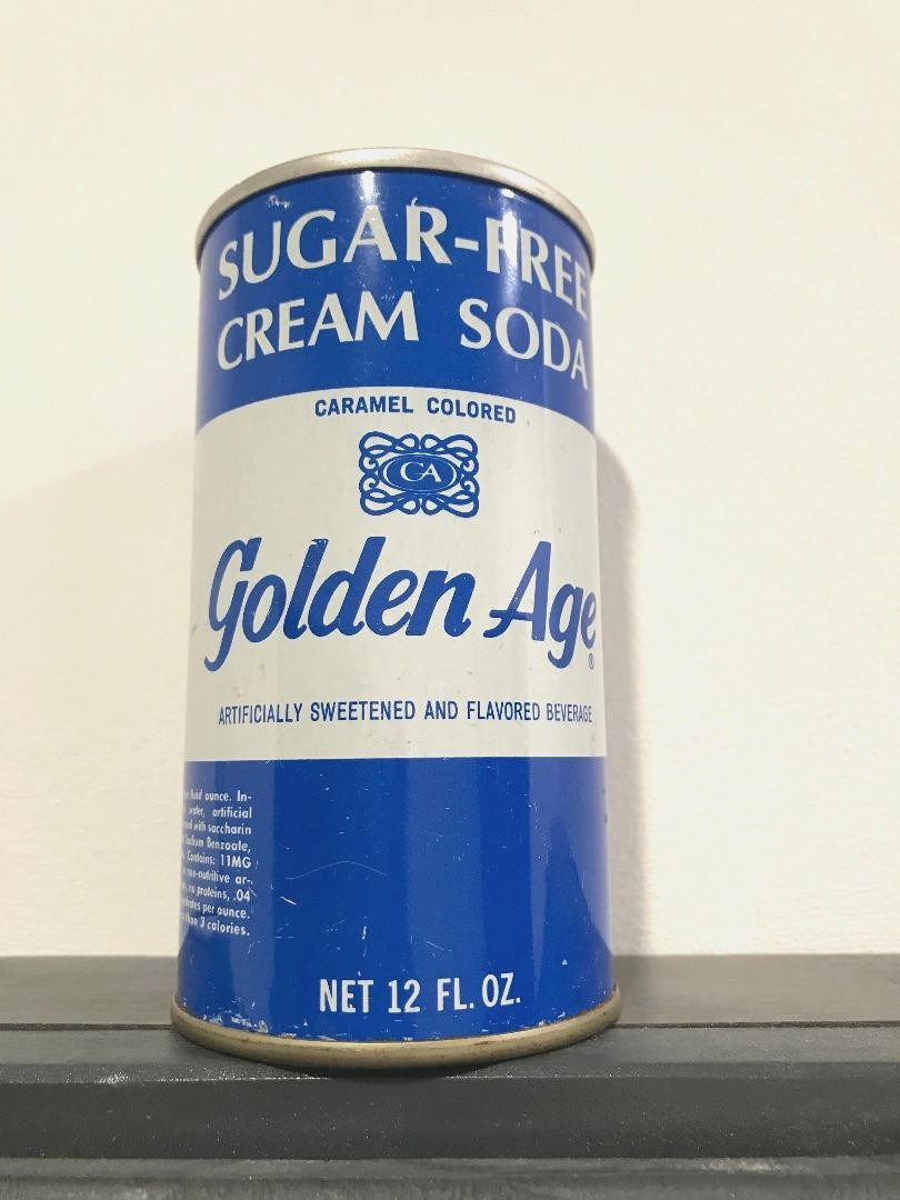 Golden Age Cream Soda can, EMPTY 12oz Soda Pop CAN Houston Texas 77023