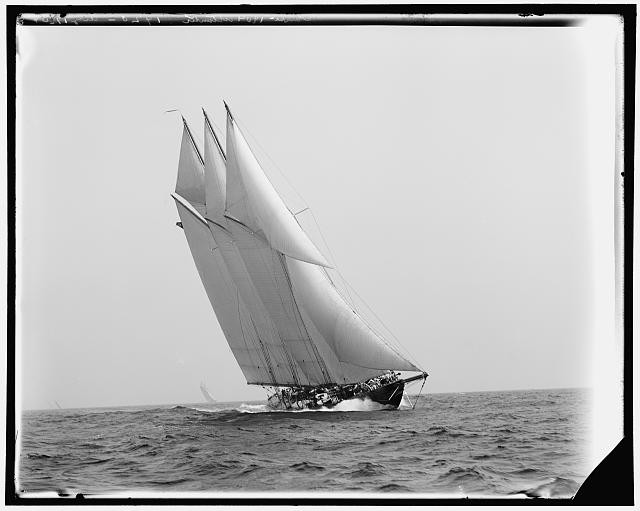 Photo:Three-Masted Schooner Atlantic Under Sail c1904