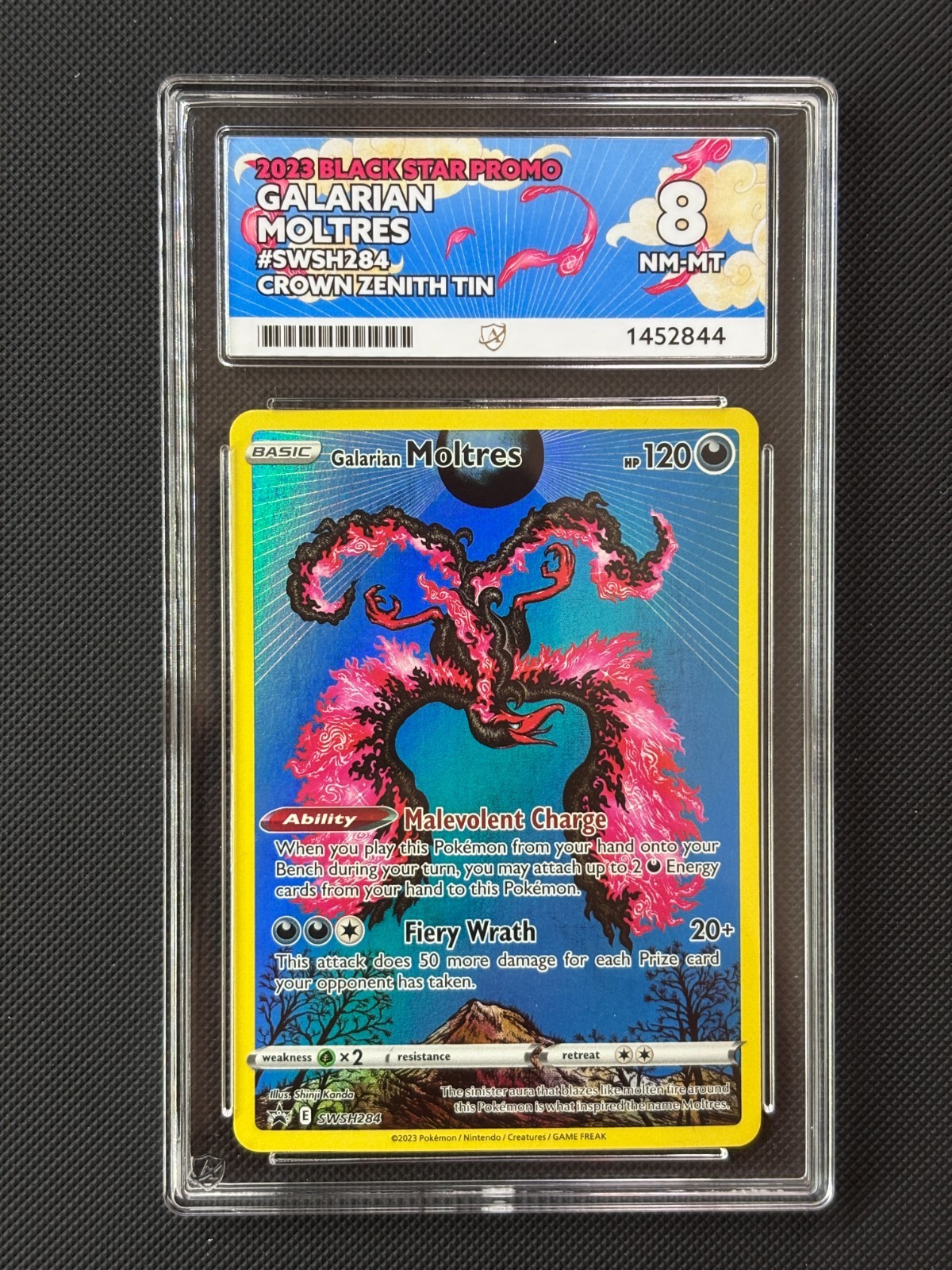 ACE 8 Pokémon TCG Galarian Moltres SWSH284 Black Star Promo Crown Zenith Graded