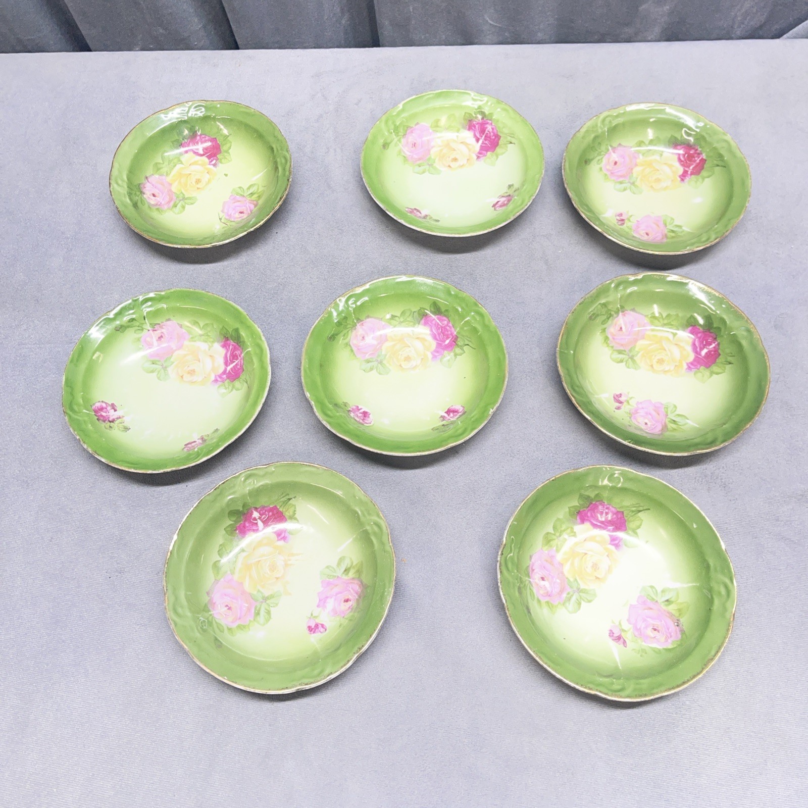 Antique Porcelain Floral Rose 5 1/4\ Antique Porcelain Floral Rose 5 1/4\
