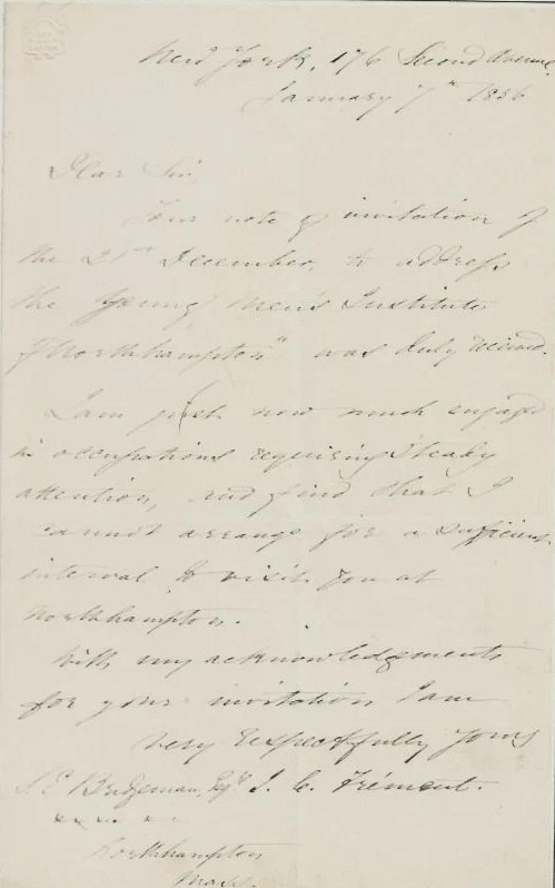 John C Fremont Signed Auto Handwritten 1856 Letter 1st Republican Nominee GRAD