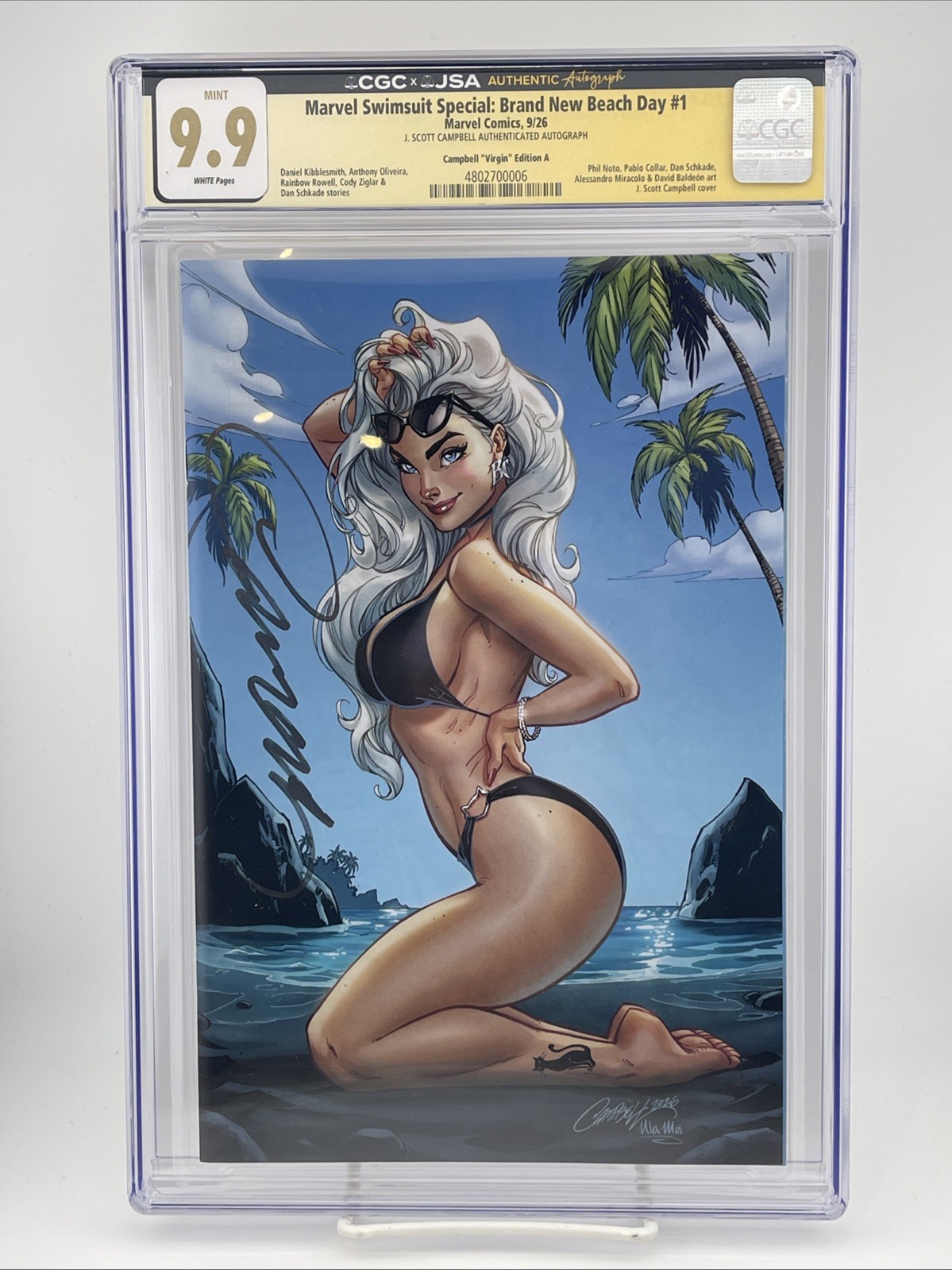 Marvel Swimsuit Special Beach Day CGC SS 9.8 Signed Campbell Black Cat Virgin