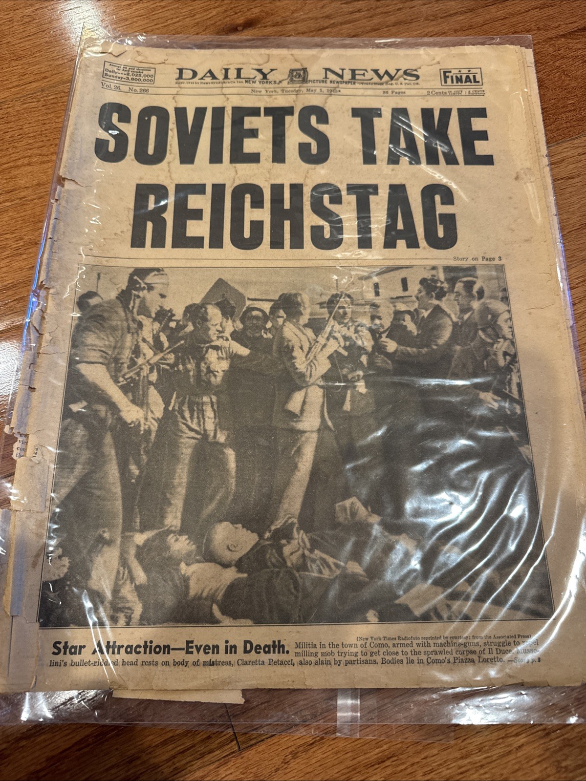 1945 MAY 1 NEW YORK DAILY NEWS - SOVIETS TAKE REICHSTAG