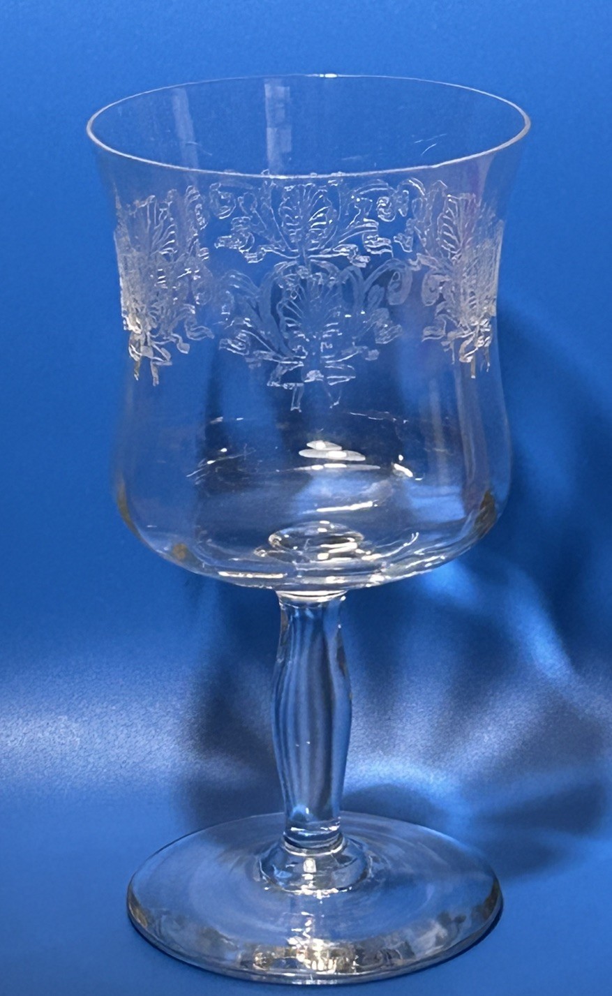 Vintage Bryce Etch 390 Wine Glass EUC Uranium?