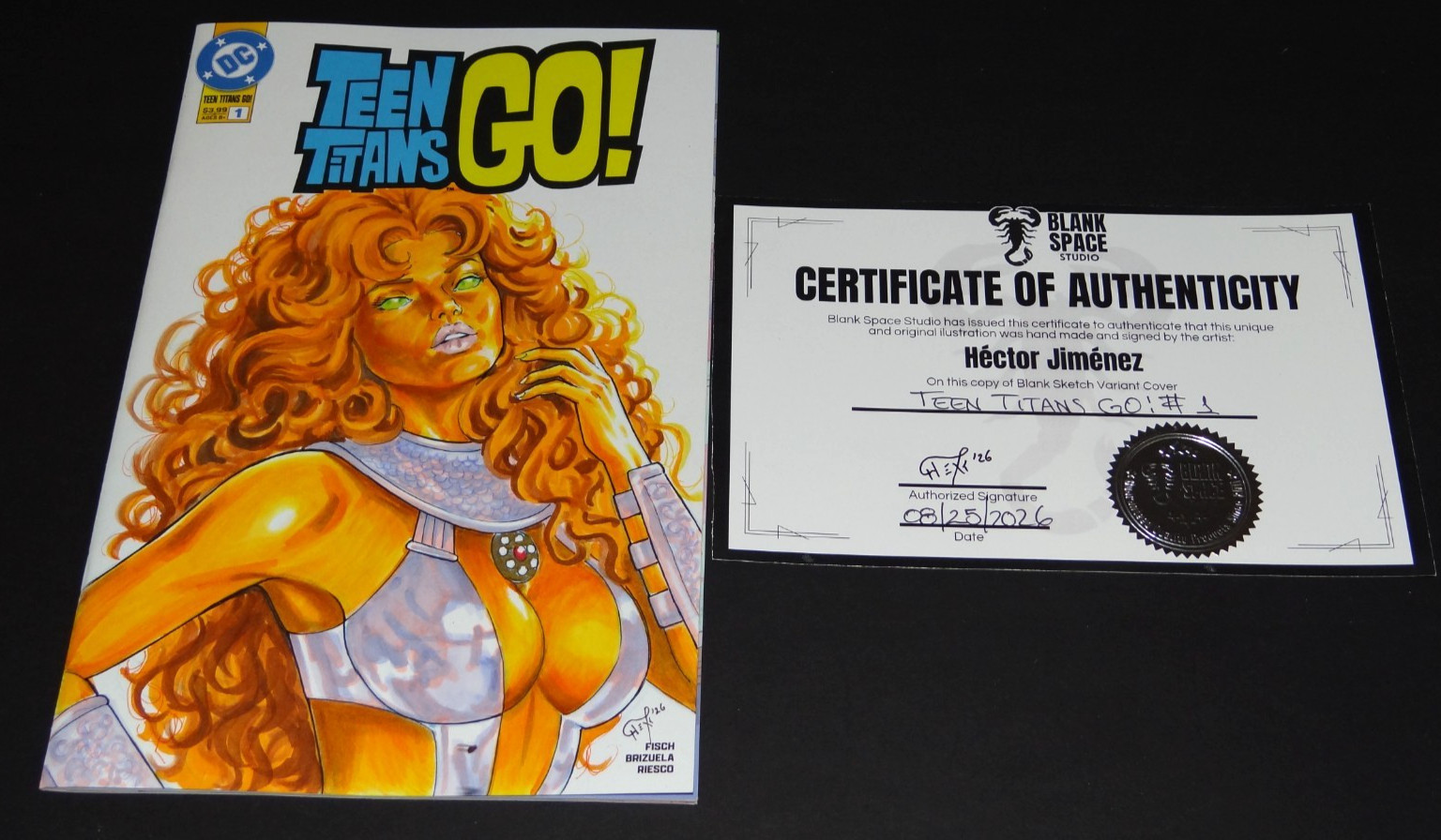 TEEN TITANS GO #1 SKETCH VARIANT (2025 DC) STARFIRE \'\' ORIGINAL SKETCH COVER ART