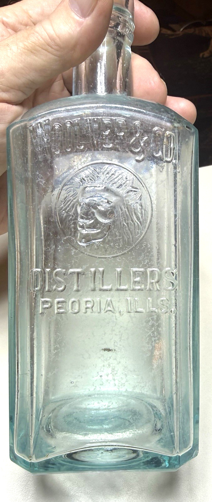 XXX Rare Woomers & Co. Greenish Blue Distilled Bottle 