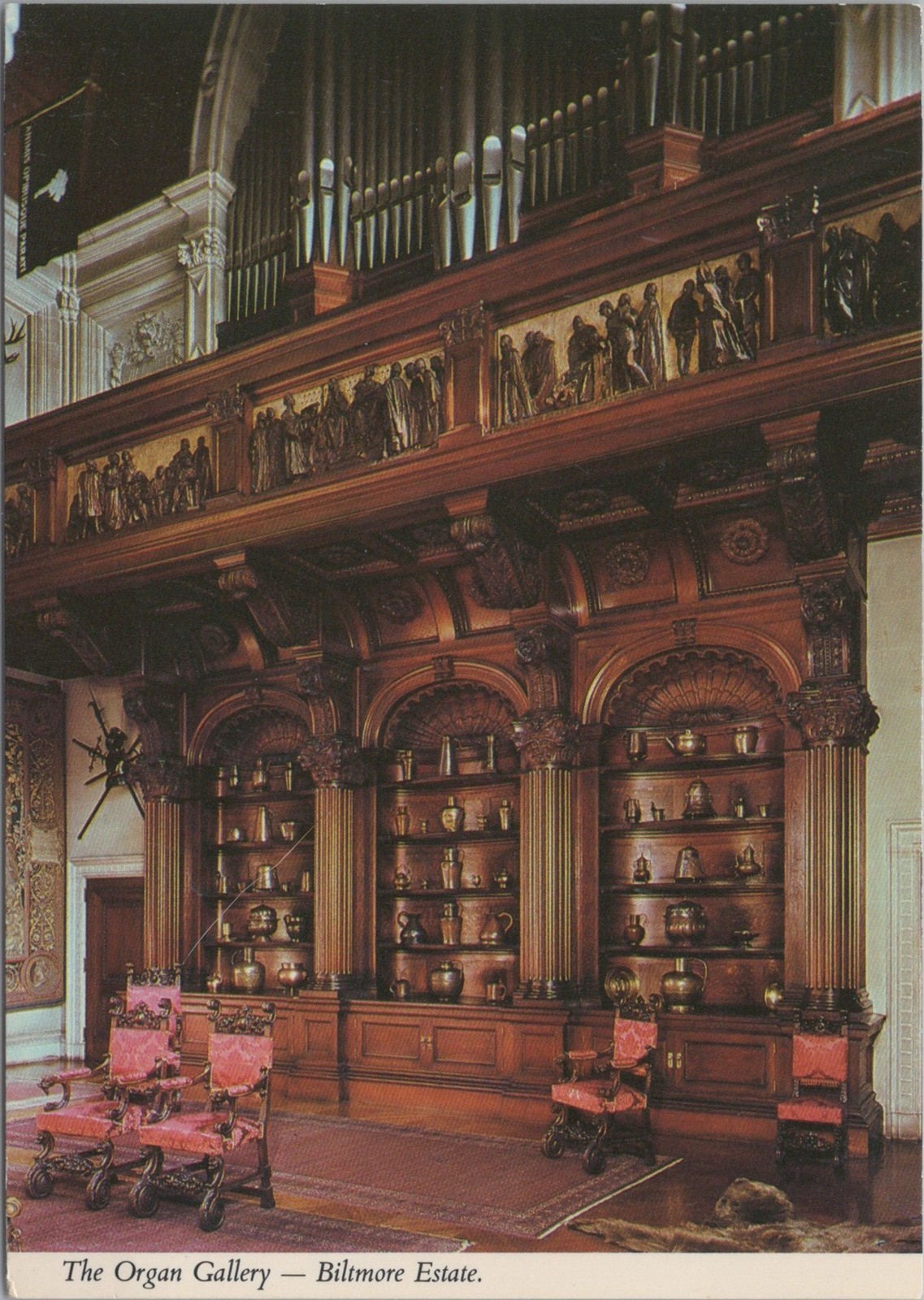 The Organ Gallery at Biltmore Estate Asheville NC Chrome 4x6 Interior Postcard