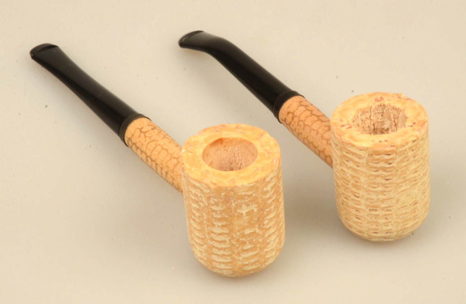 2 NEW Missouri Meerschaum #1000 WASHINGTON Polished Bowl Pipes 1 Bent 1 Strait