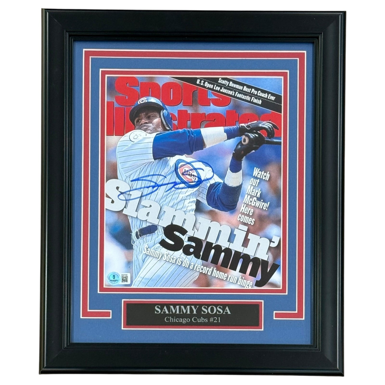 Sammy Sosa Autographed Chicago Cubs (Sports Illustrated Cover) Deluxe Framed 8x1