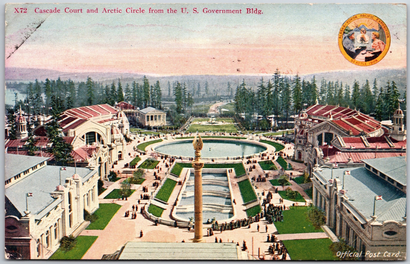 Seatle Washington, 1909 Cascade Court & Arctic Circle, A-Y-P Exposition Postcard