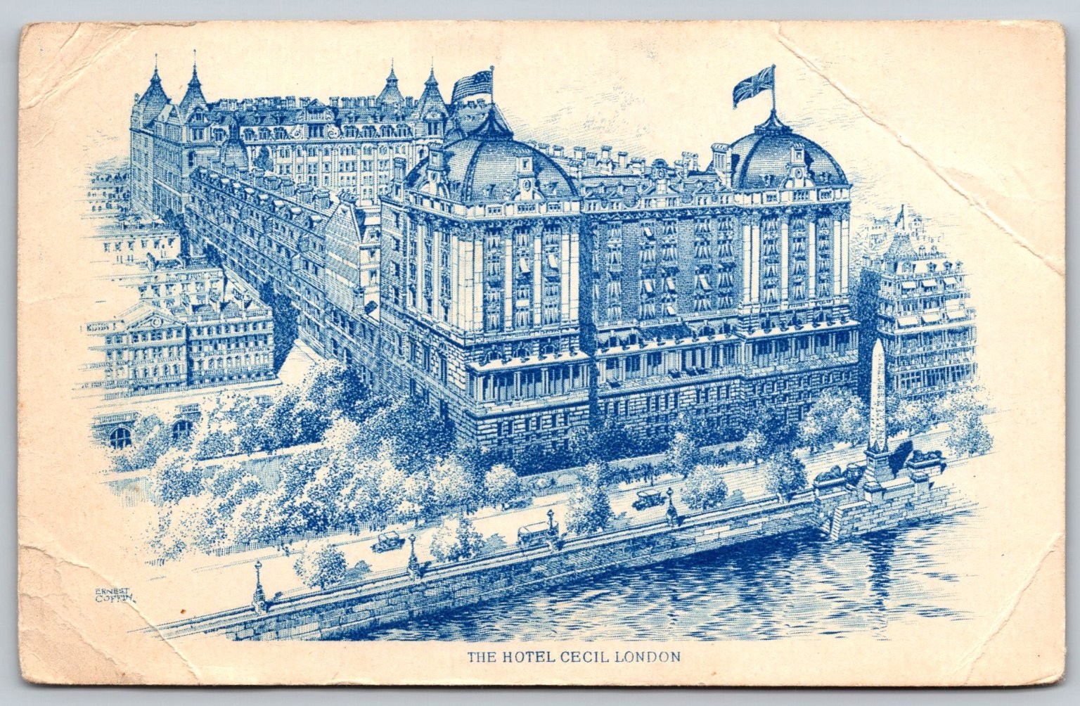 1924 Hotel Cecil London British Empire Exhibition Postcard Ernest Coffin C360