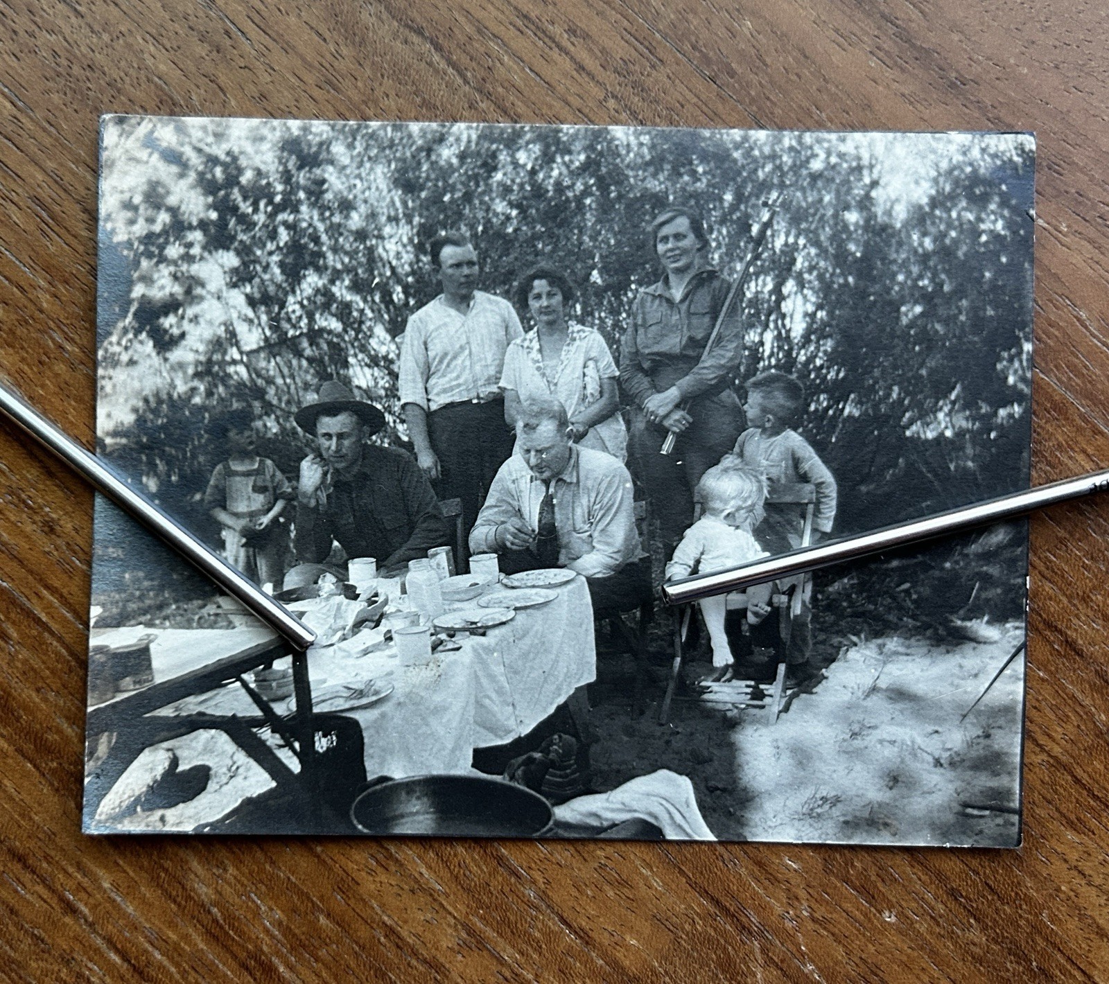 Vintage 1919 Camp at Deep Creek San Bernardino Mountains Picnic Original Photo