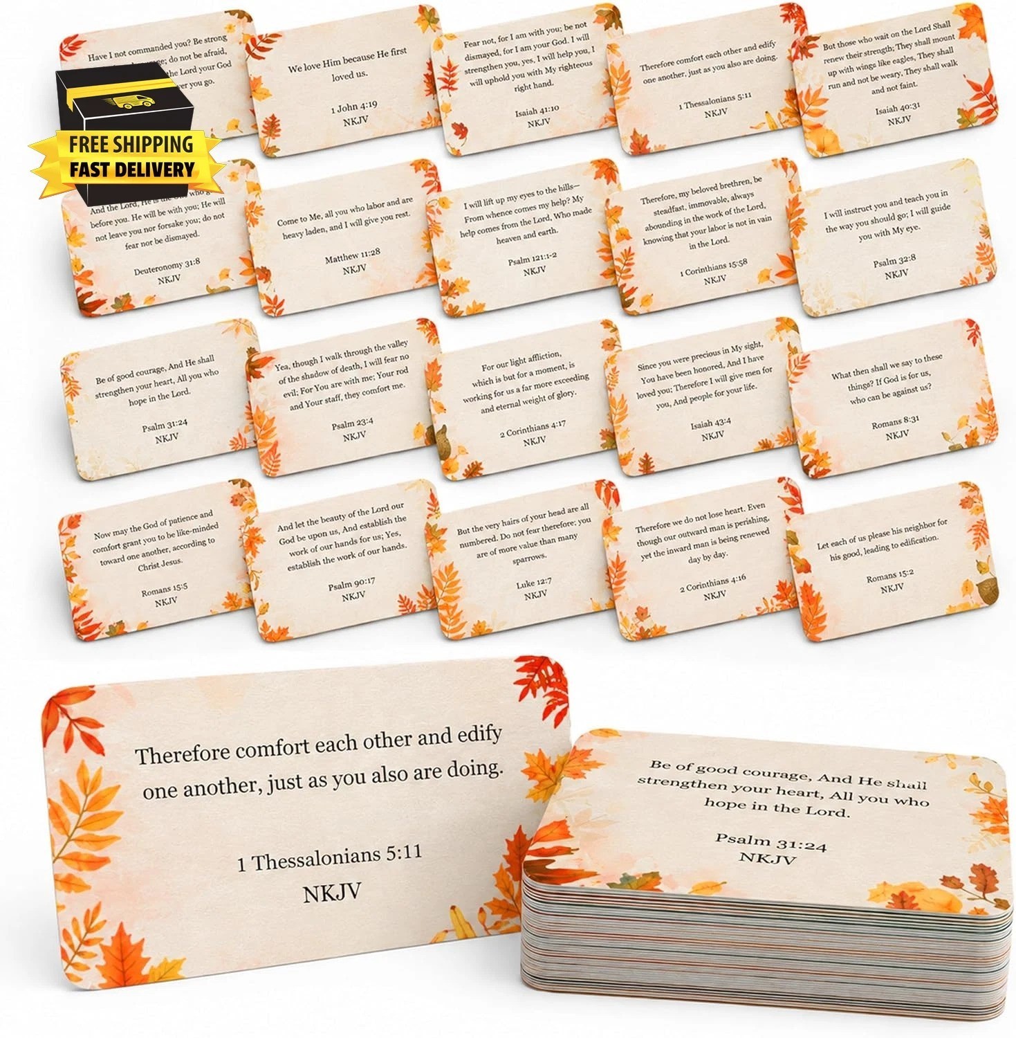80 Unique Bible Verse Cards - Mini Scripture Cards for Women